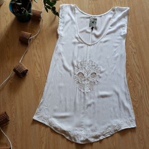 One Teaspoon embroidered skull tunic
